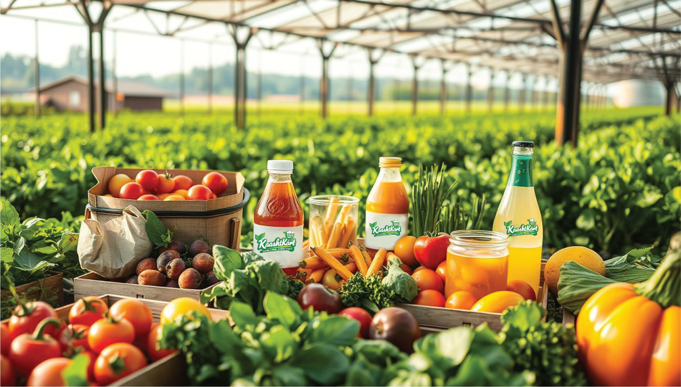 Farmers selling produce on KaashtKart